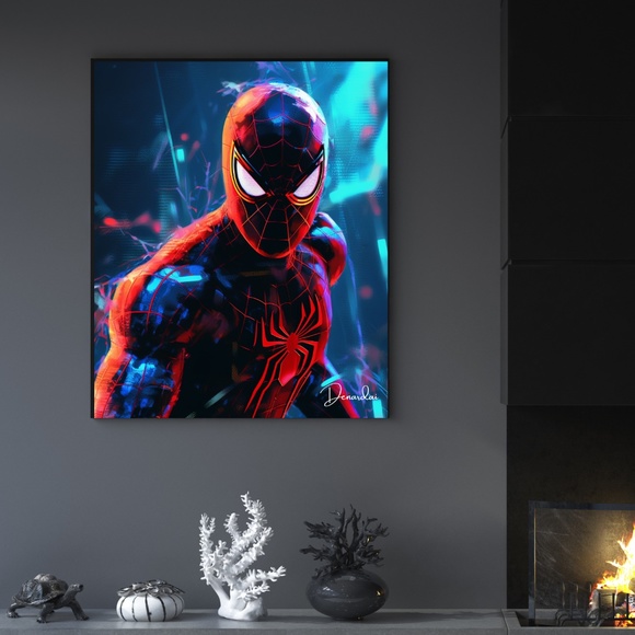 Neon Spider Man Art Print 11x17 - Picture 1 of 2